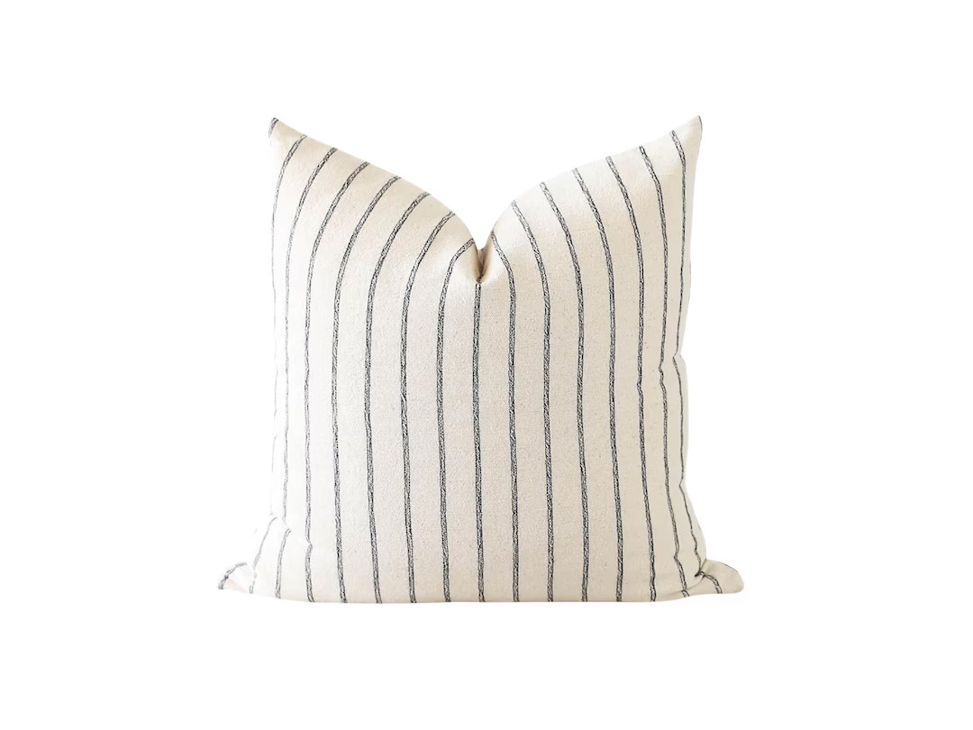 Black Striped Pillow Covers: 20x20 Designer Pillow Covers | Etsy (US)