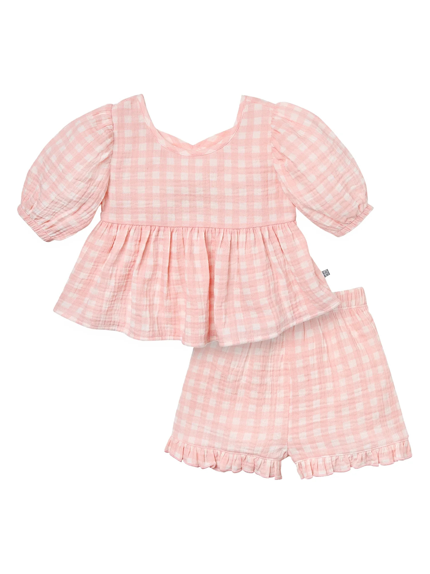 Modern Moments Toddler Girl Puff Sleeve Short Set, 2-Piece, Sizes 12M-5T | Walmart (US)