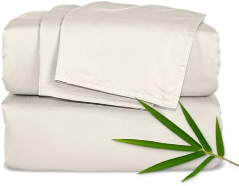Pure Bamboo King Sheets, Genuine 100% Organic Viscose Derived from Bamboo Bed Sheet Set, Luxuriou... | Amazon (US)