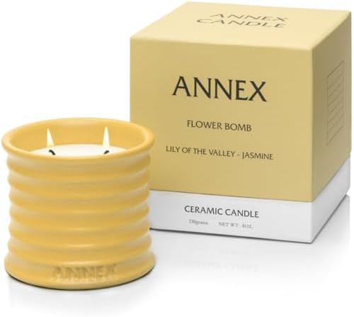 Annex Lily of The Valley & Jasmine Luxury Scented Candle - Handmade Ceramic Jar - 50hr Clean Burn... | Amazon (US)