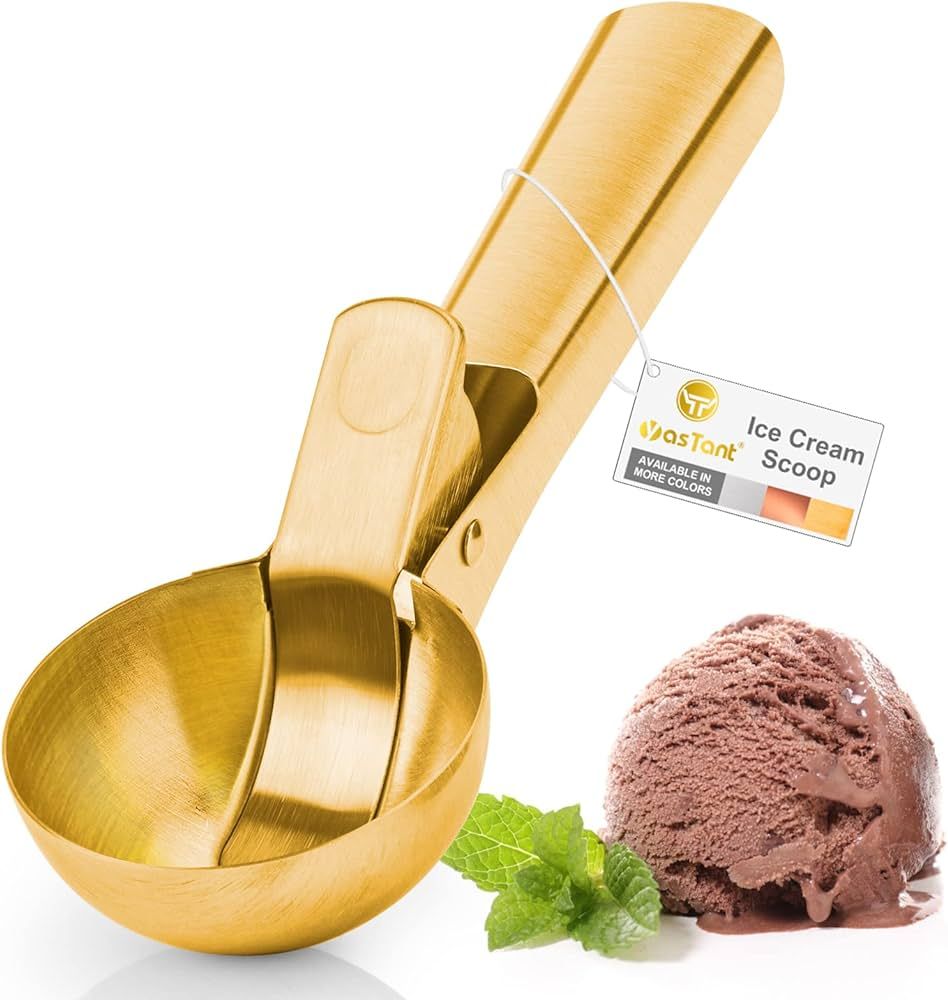 Premium Large Ice Cream Scoop with Trigger Ice Cream Scooper Stainless Steel, Heavy Duty Metal Ic... | Amazon (US)