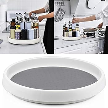 2 Pack Lazy Susan for Cupboard Pantry Cabinet Turntable Rotatable Spice Rack for Jars Cans, Rotat... | Amazon (UK)