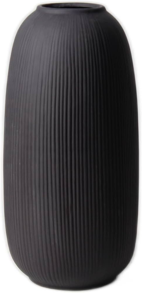Portsea Lines Premium Clay Vase in Black - Toughened Ceramic Vase - 10" Height Indoor Table Decor... | Amazon (US)