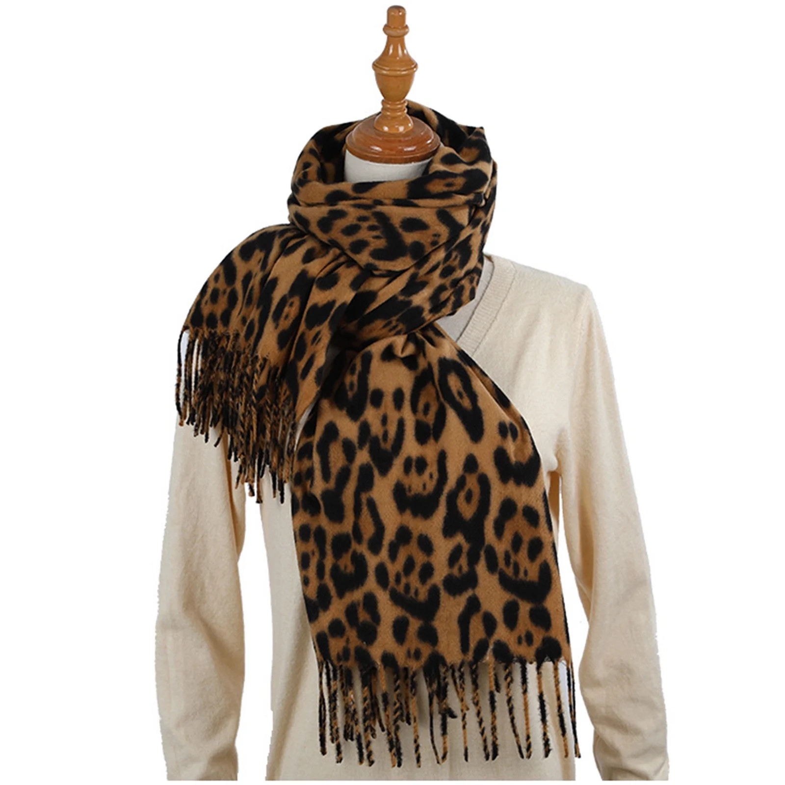 Women Fall Winter Scarf Classic Leopard Print Scarf Warm Soft Large Blanket Wrap Shawl Scarves | Walmart (US)