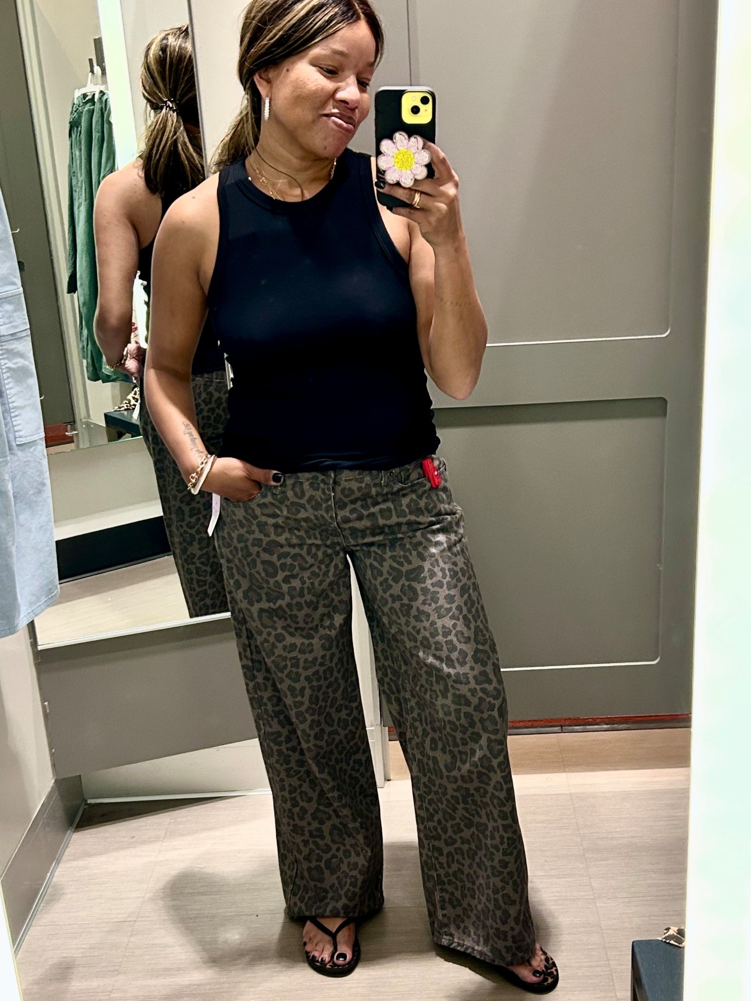 Love these leopard jeans. Fit tts.  Although I’m a high rise girl, still love these even though they sit right on your waist.  So comfy too.  Jeans only $30.  This tank is an essential for summer and only $8.  

#LTKStyleTip #LTKFindsUnder50