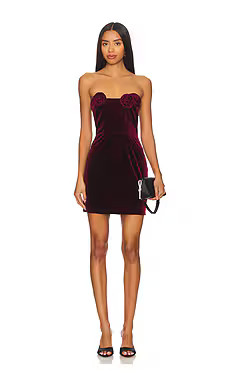Amanda Uprichard Sabine Mini Dress in Burgundy from Revolve.com | Revolve Clothing (Global)
