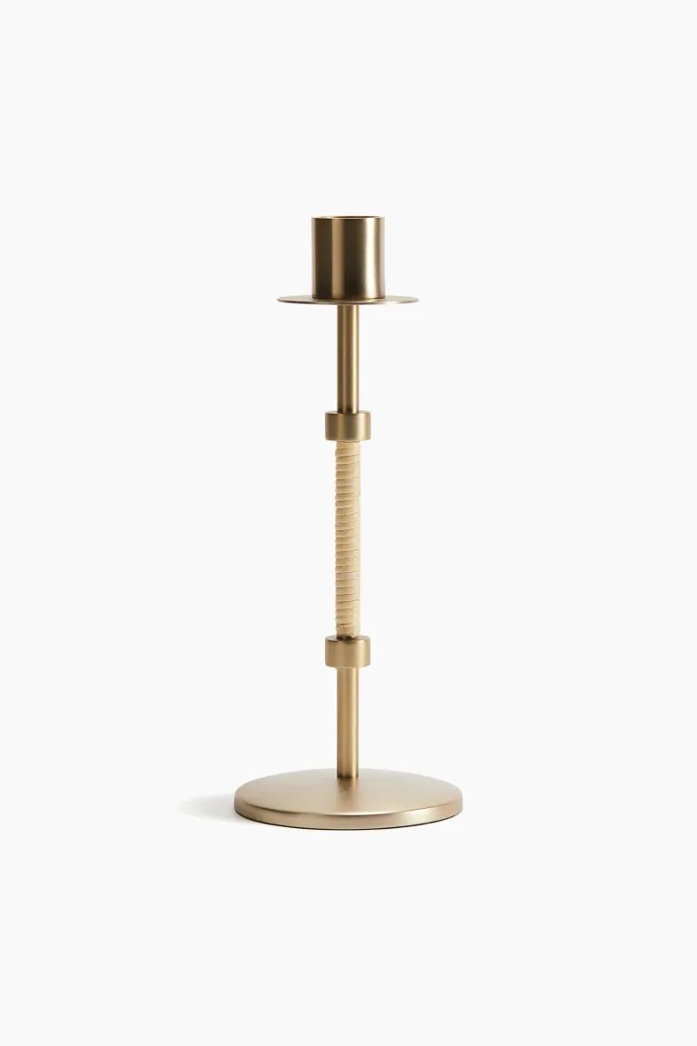 Metal and Rattan Candlestick | H&M (US + CA)
