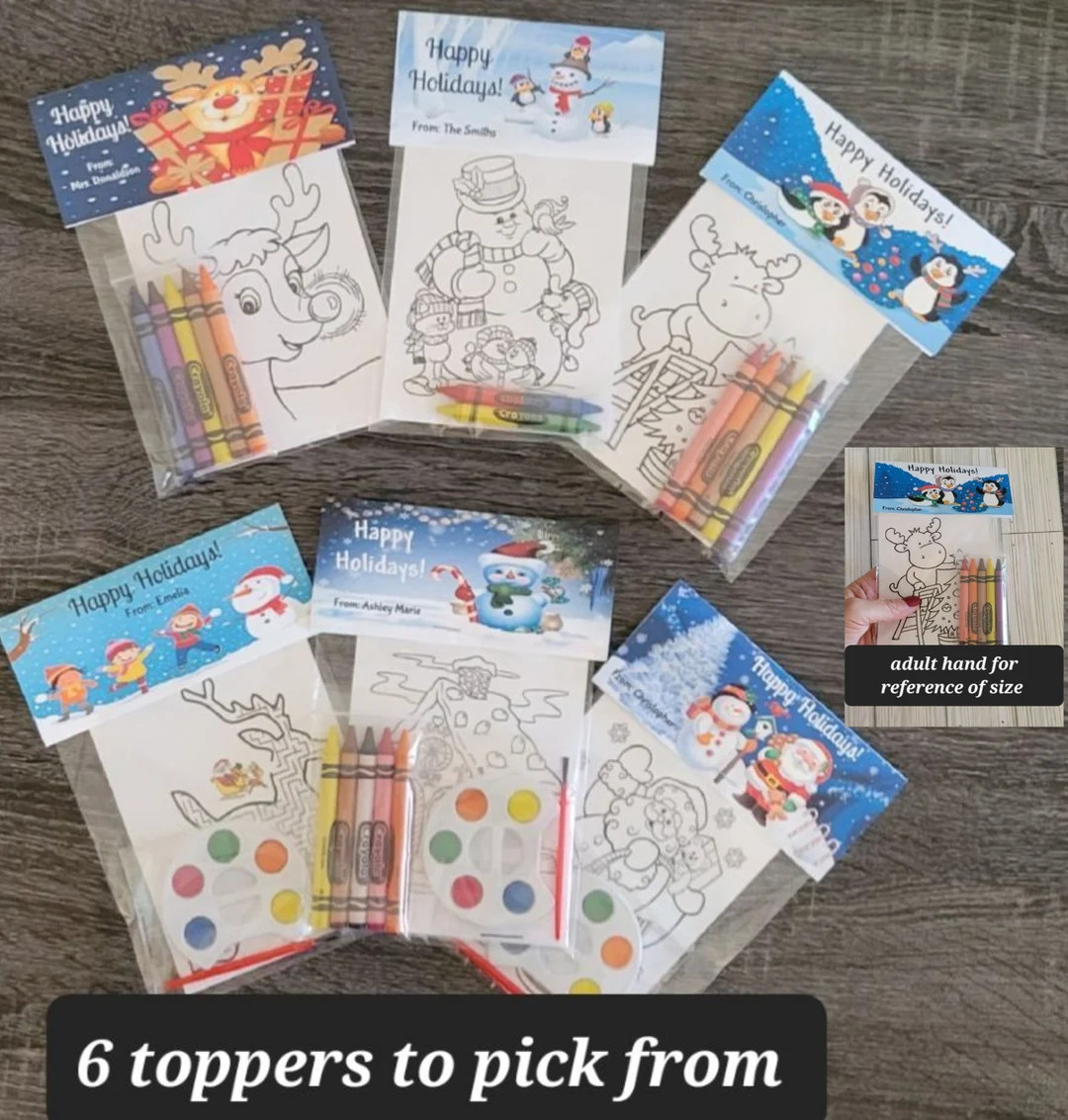 Christmas Theme Coloring or Painting Stocking Stuffer Bag 1 - Etsy | Etsy (US)