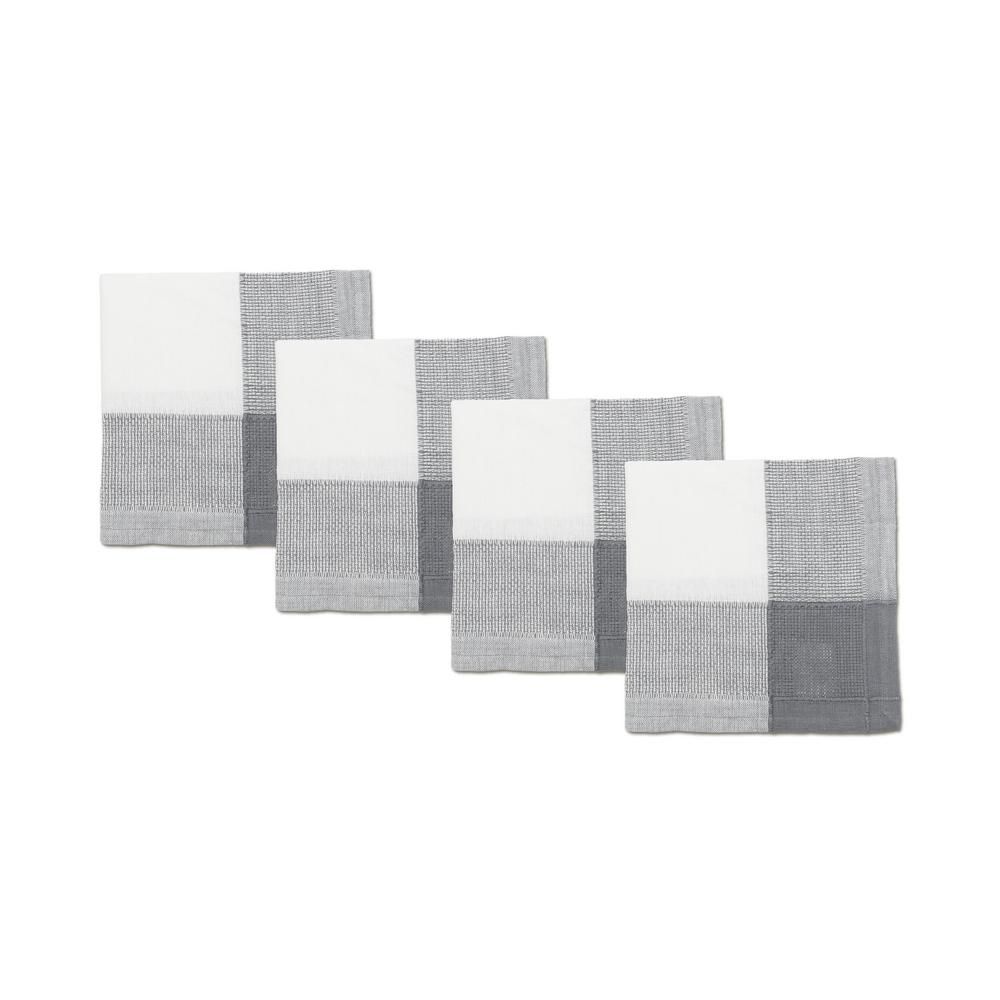 Lintex Bohemia 20 in. W x 20 in. H White/Grey Poly and Cotton Napkins (Set of 4) 443701 - The Hom... | The Home Depot