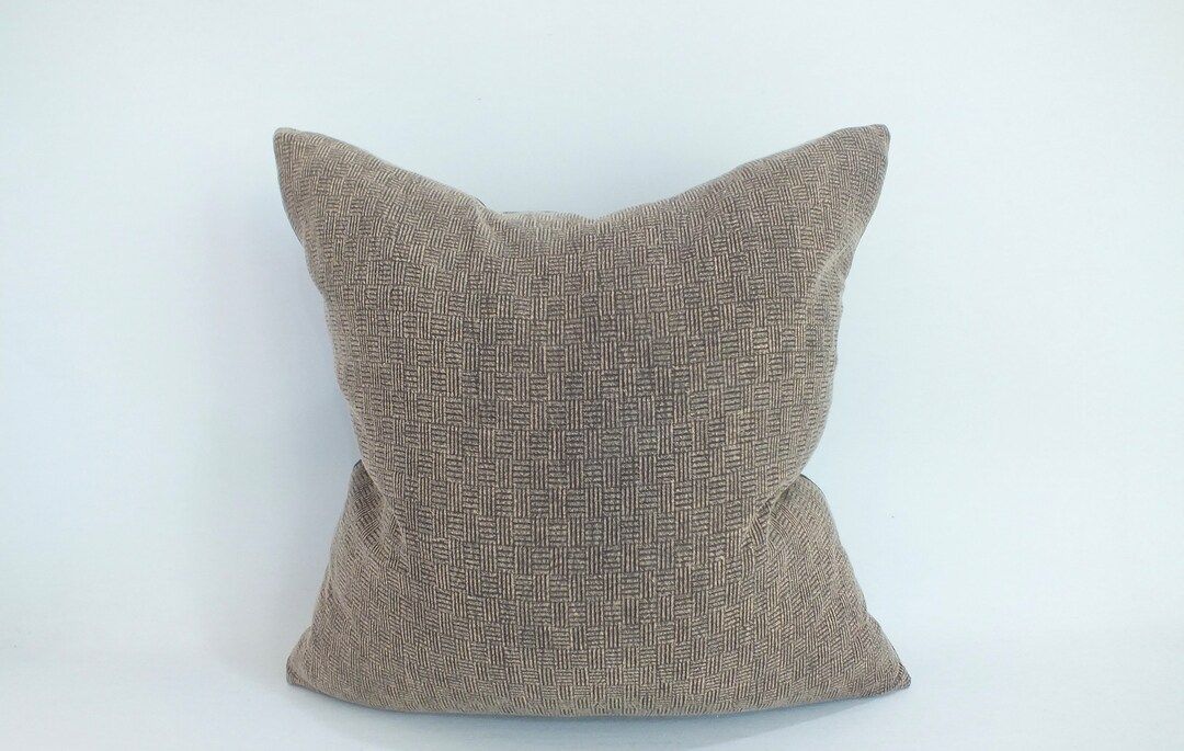 Light Brown Cream Striped Woven Sashiko Pillow Cover Decorative Throw Pillows case sofa bed livin... | Etsy (US)