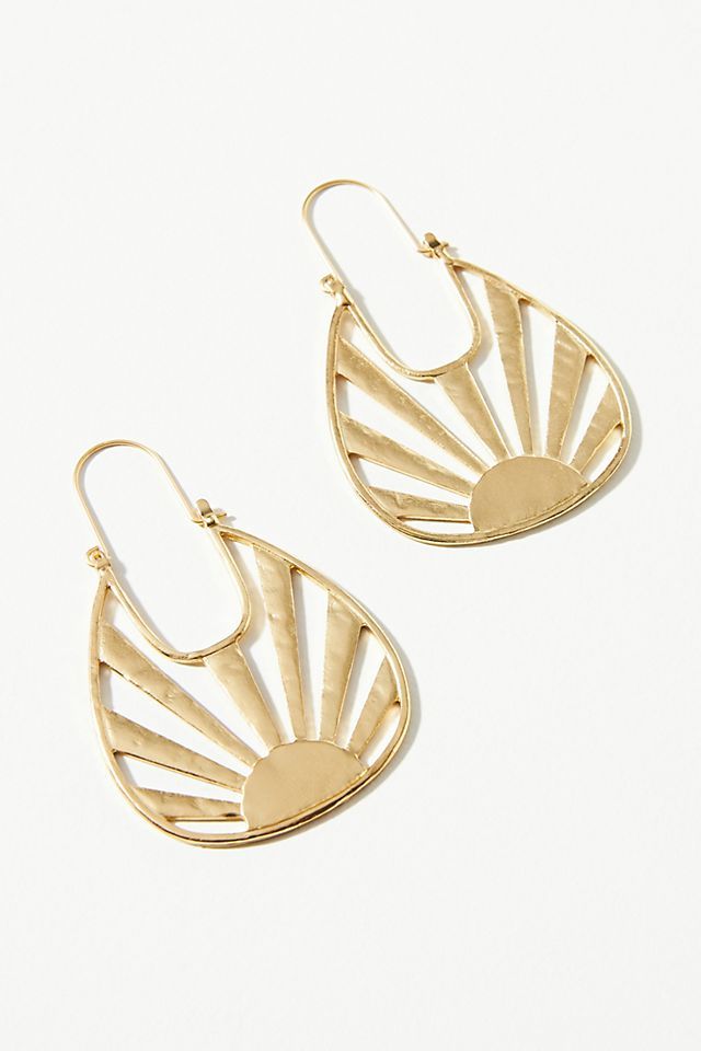 Sunrise Cut-Out Hoop Earrings | Anthropologie (US)