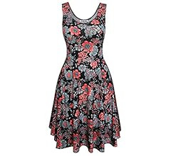 TAM WARE Womens Vintage Inspired Sleeveless Floral Dress | Amazon (US)