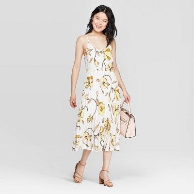 Women's Floral Print Sleeveless V-Neck Maxi Dress- A New Day™ Yellow | Target