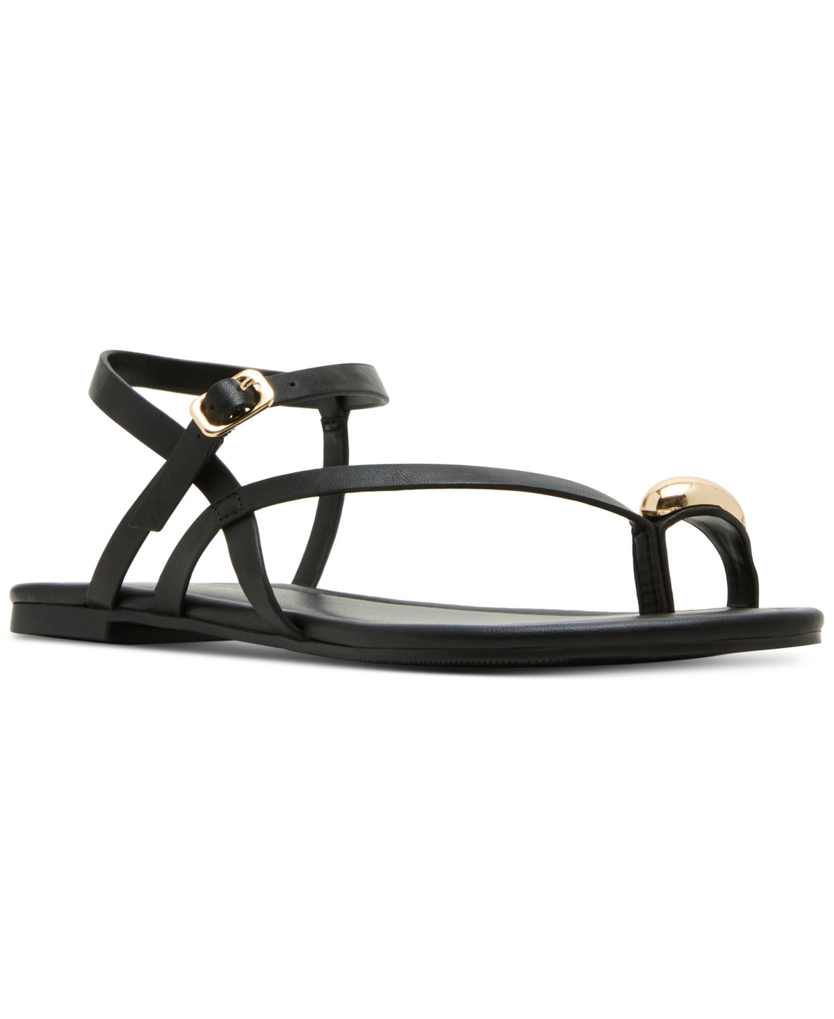 Madden Girl Treasure Strappy Embellished Flat Sandals - Black | Macy's