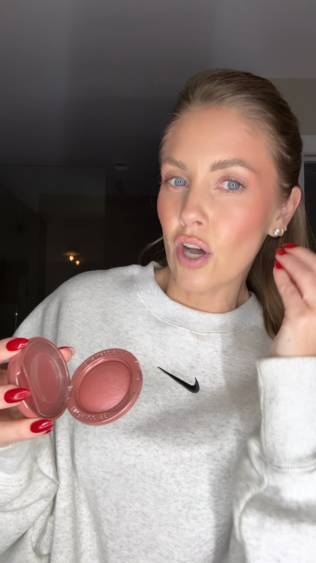 I am LOVING this new blush!!! Wearing shade Strawberry Bliss 💗 Lip shade 220
XS sweatshirt and pants  

#LTKootd #LTKOver40 #LTKBeauty