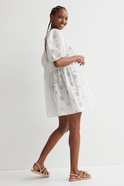 Puff-sleeved Eyelet Embroidery Dress | H&M (US + CA)