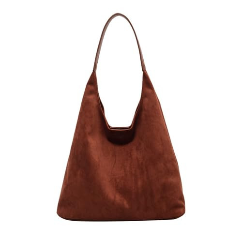 Brown Suede Bag, Suede Purse, Brown Suede Handbag, Suede Bags for Women, Suede Tote Bag for Women (Brown) | Amazon (US)