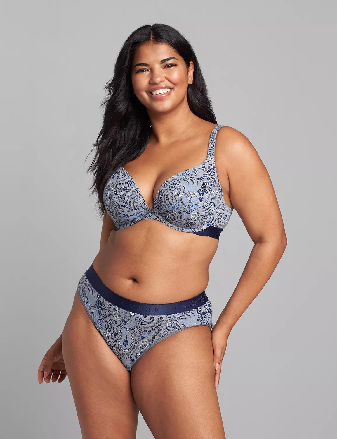 Lane Bryant Women's Cotton Boost Plunge Bra 42G Autumn Paisley | Lane Bryant (US)