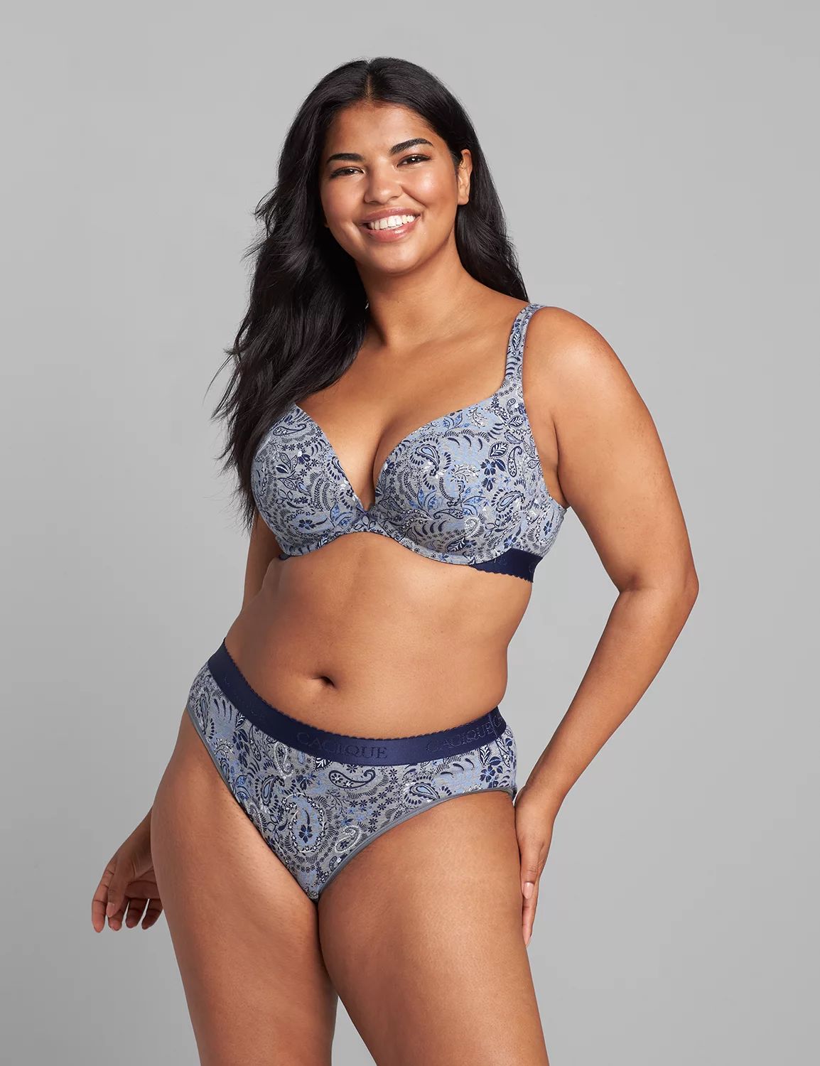 Lane Bryant Women's Cotton Boost Plunge Bra 42G Autumn Paisley | Lane Bryant (US)