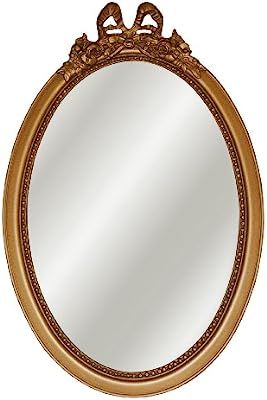 Hickory Manor Oval Mirror with Bow, Antique Gold | Amazon (US)