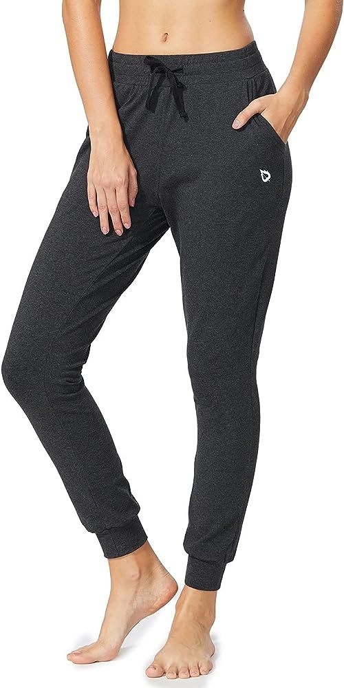 BALEAF Women's Cotton Sweatpants Lightweight Joggers Pants Tapered Active Yoga Lounge Casual Pant... | Amazon (US)