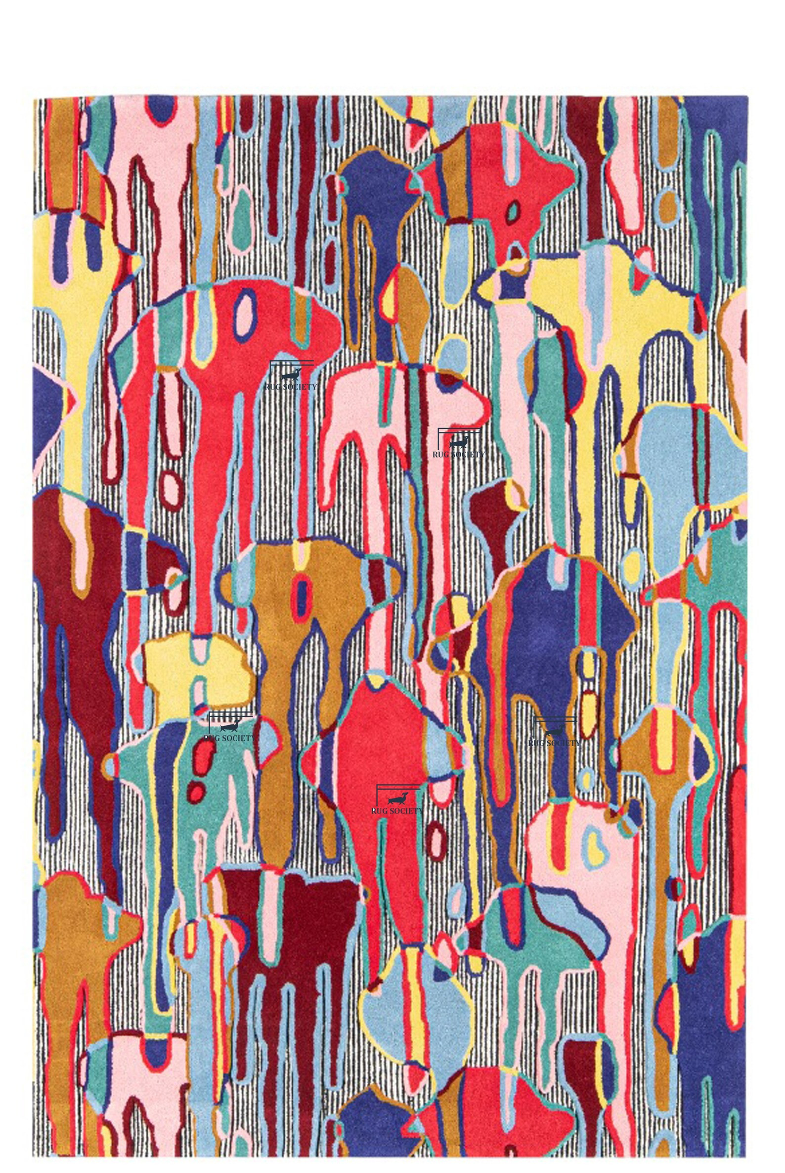 Hand Tufted Striped Area Rug you can fix easily everywhere. For bedroom rug. area rug. 8x10 rug K... | Etsy (US)