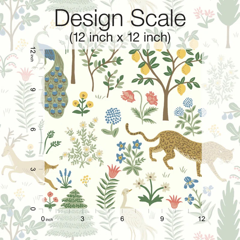 Menagerie 27" L x 27" W Smooth Wallpaper Rol | Wayfair North America