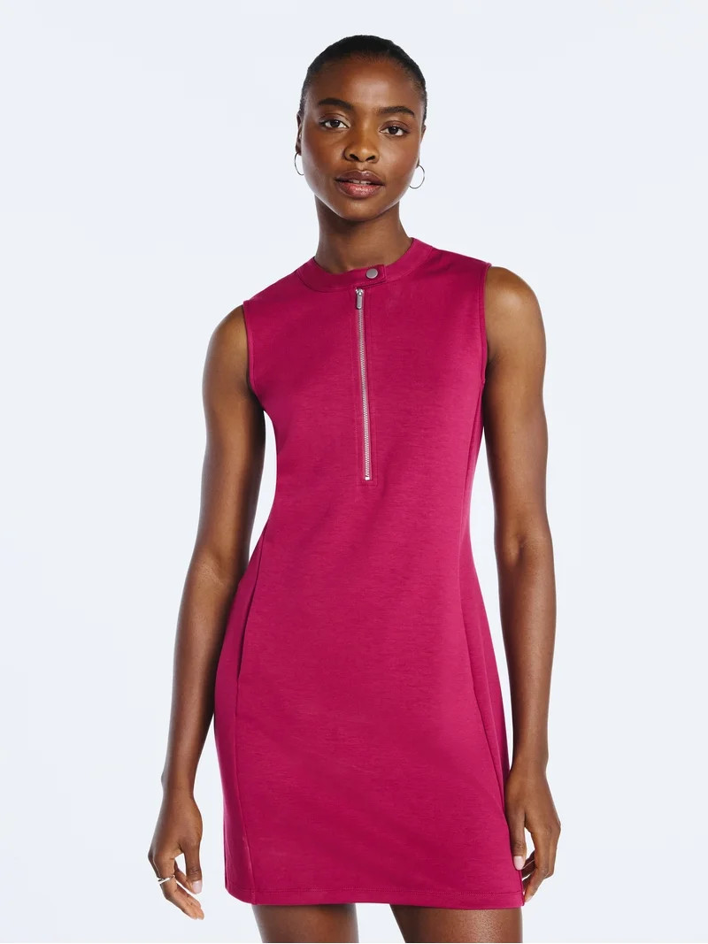 Scoop Women's and Women's Plus New Scubaknit Moto Dress, Sizes XS-4X | Walmart (US)