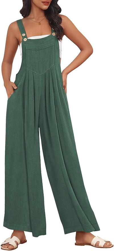AUTOMET Womens Beach Vacation Outfits Jumpsuits Overalls Wide Leg Casual Summer Spring Outfits Ro... | Amazon (US)