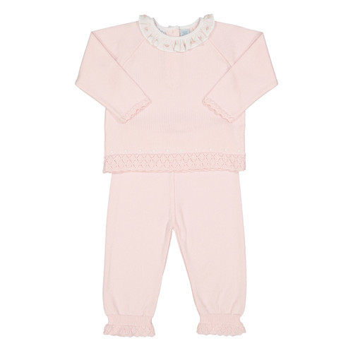 Rose Ruffle Collar Diamond Knit Set | Feltman Brothers