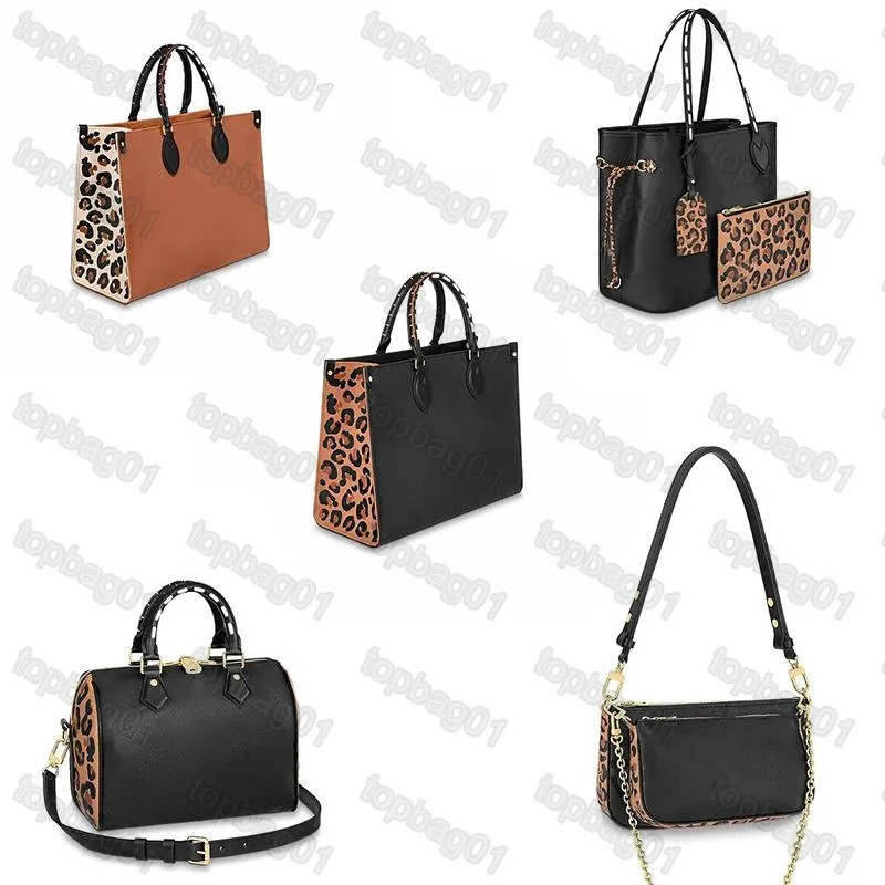 Designer Wild At Heart Series ONTHEGO Womens Tote Bags Speedy Leopard Embossing Genuine Leather H... | DHGate