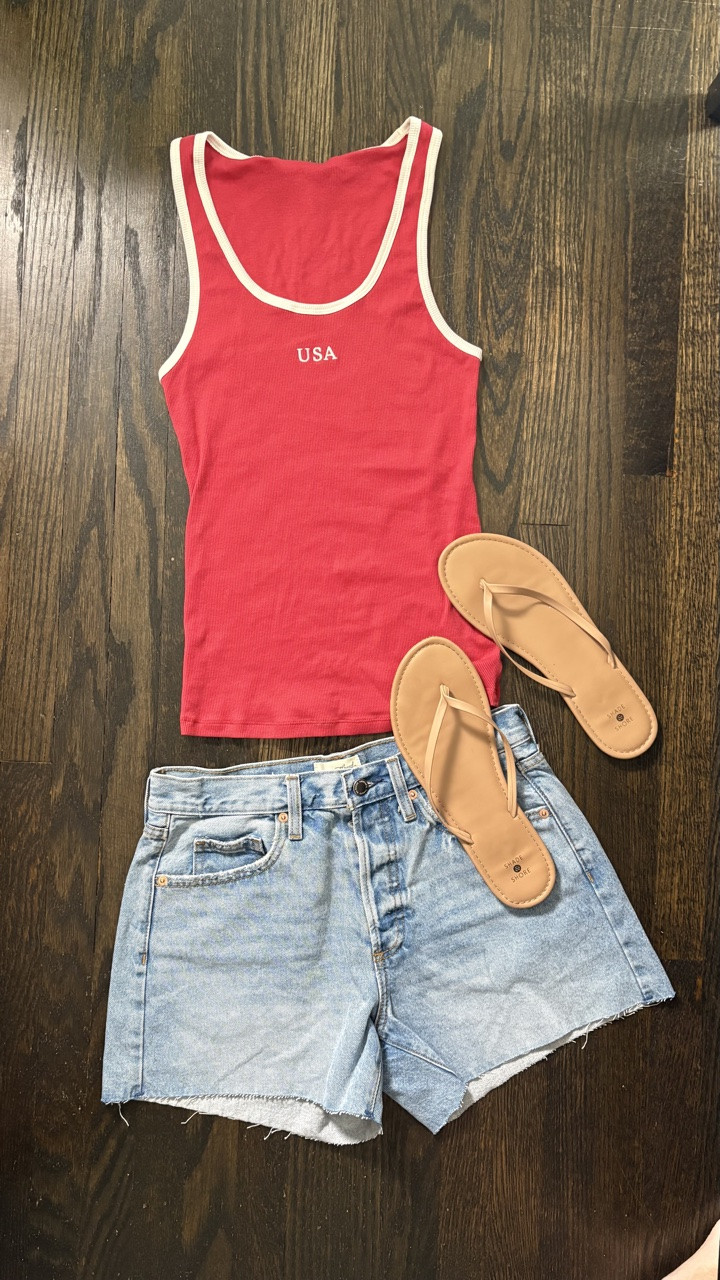 Target Try On: what do we think of Bermuda denim shorts? I think they are so cute, but not sure how I like them on me yet🤔

The USA tank is just too cute!! I think it’s actually on sale for $3 rn

The striped set is great for mix and matching and would be a cute coverup too!

Which is your favorite?

6 in the Bermuda shorts 

Small in the striped set 

Medium in patchwork. They run small!
  Small - red tank USA

July 4th outfit ideas
#targethaul #tryon #over40fashion #sharemytargetstyle @target

#LTKSeasonal #LTKootd #LTKgrwm