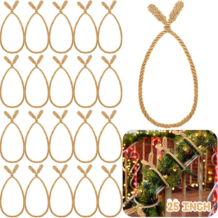 Zhengmy 20 Pcs 25 Inch Extra Long Christmas Garland Ties Christmas Decorative Twist Ties for Bani... | Amazon (US)