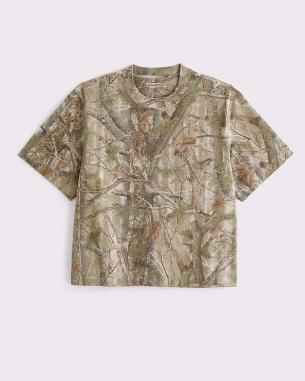 Men's Premium Heavyweight Cropped Tee | Men's Tops | Abercrombie.com | Abercrombie & Fitch (US)