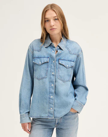 Denim Oversized Western Shirt | Madewell