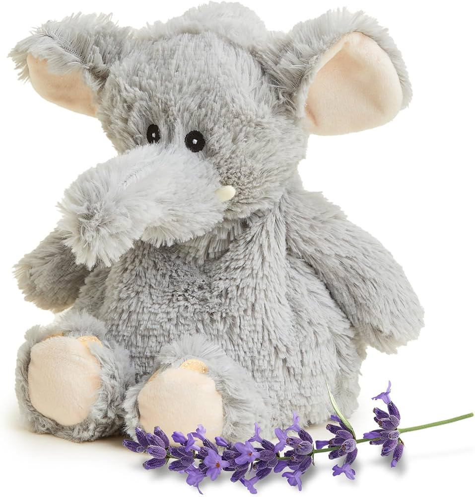 warmies Microwavable & Weighted Stuffed Animals, Gray Elephant - Heated Stuffed Animal Plushie fo... | Amazon (US)