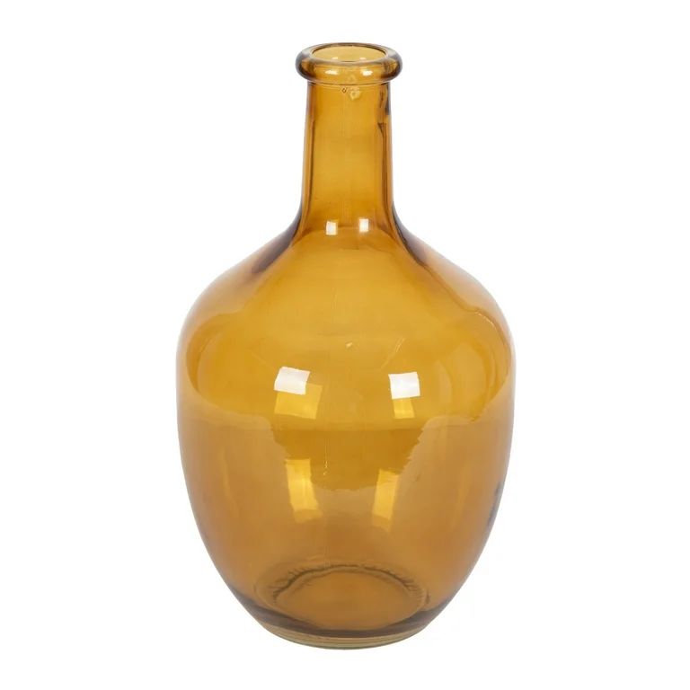 12" High Amber Translucent Glass Indoor Tabletop Vase by Home Decor Collection | Walmart (US)