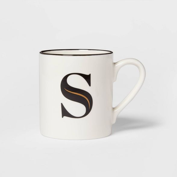 16oz Stoneware Monogram Mug White - Threshold™ | Target