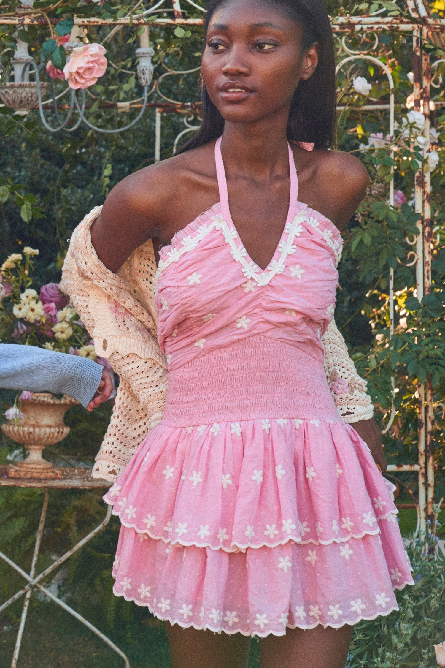 Aqua Halter Mini Dress | LOVESHACKFANCY