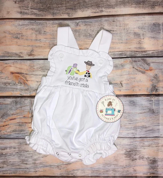Toy story friends baby romper, bubble, embroidery outfit, toddler girls and boys summer outfit, f... | Etsy (US)
