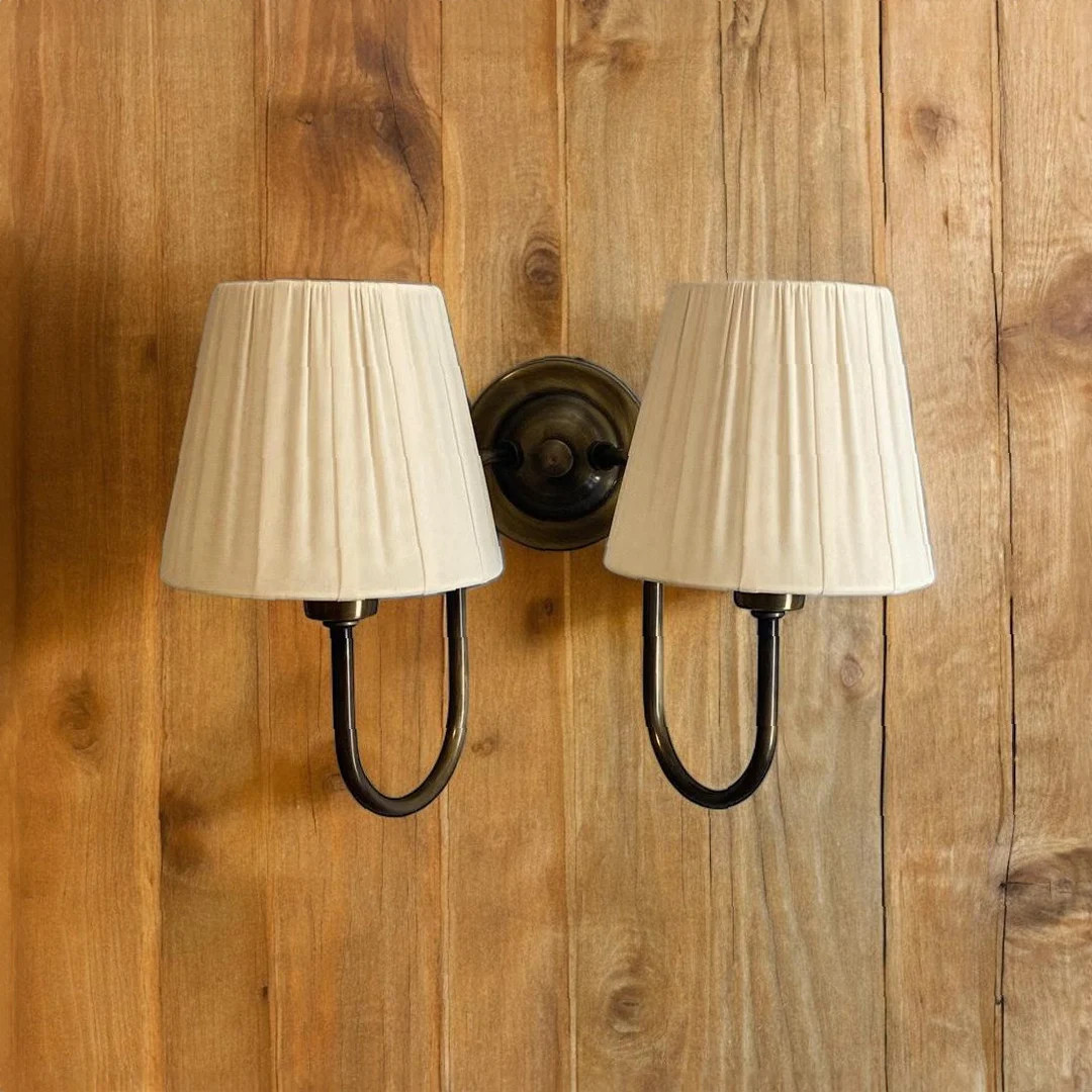 Handmade Fabric Shade Wall Sconces: Antique Style 2-light Lighting - Etsy | Etsy (Global)
