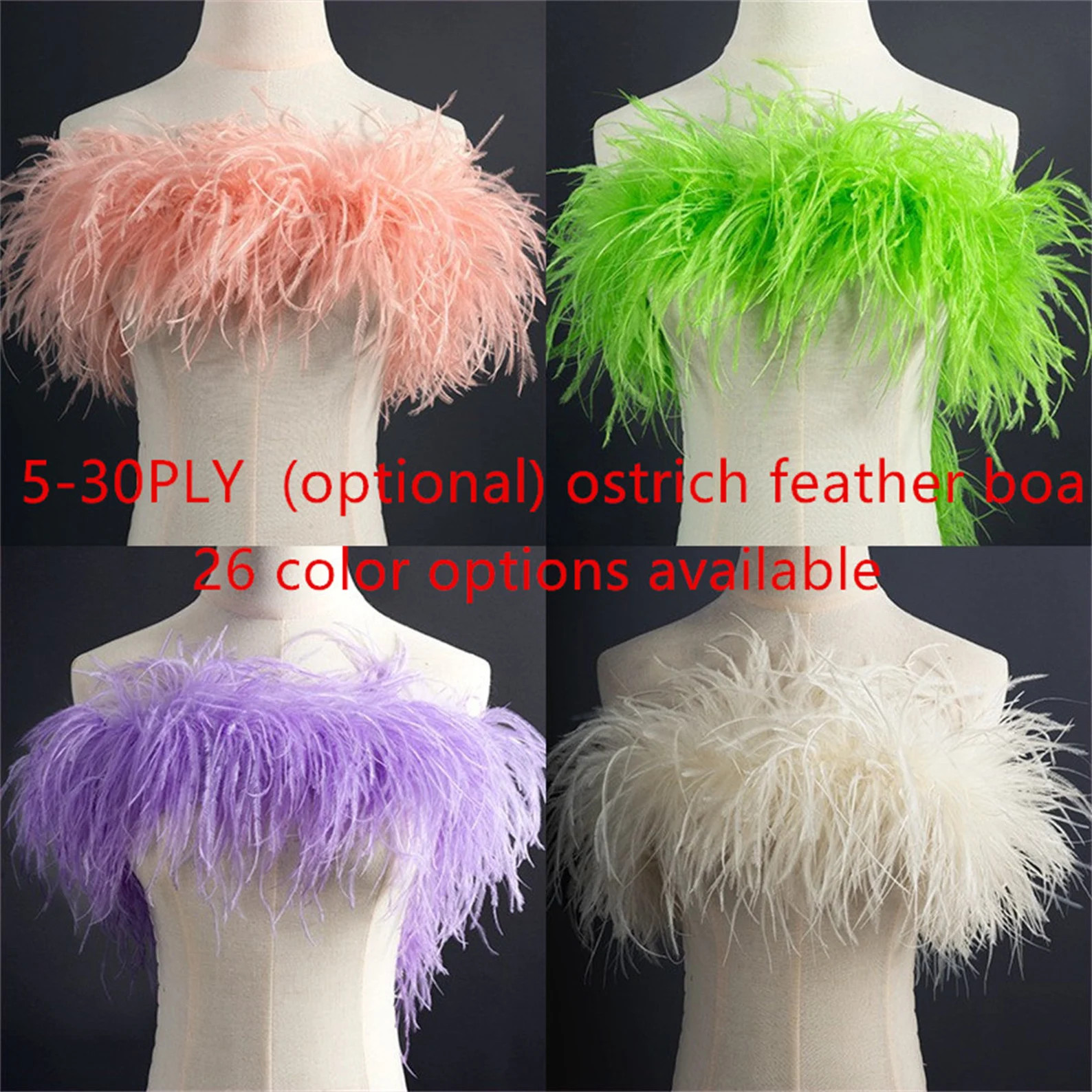 5-30PLY luxury ostrich feather boa clothing dress skirt scarf transformation diy unique personali... | Etsy (Global)