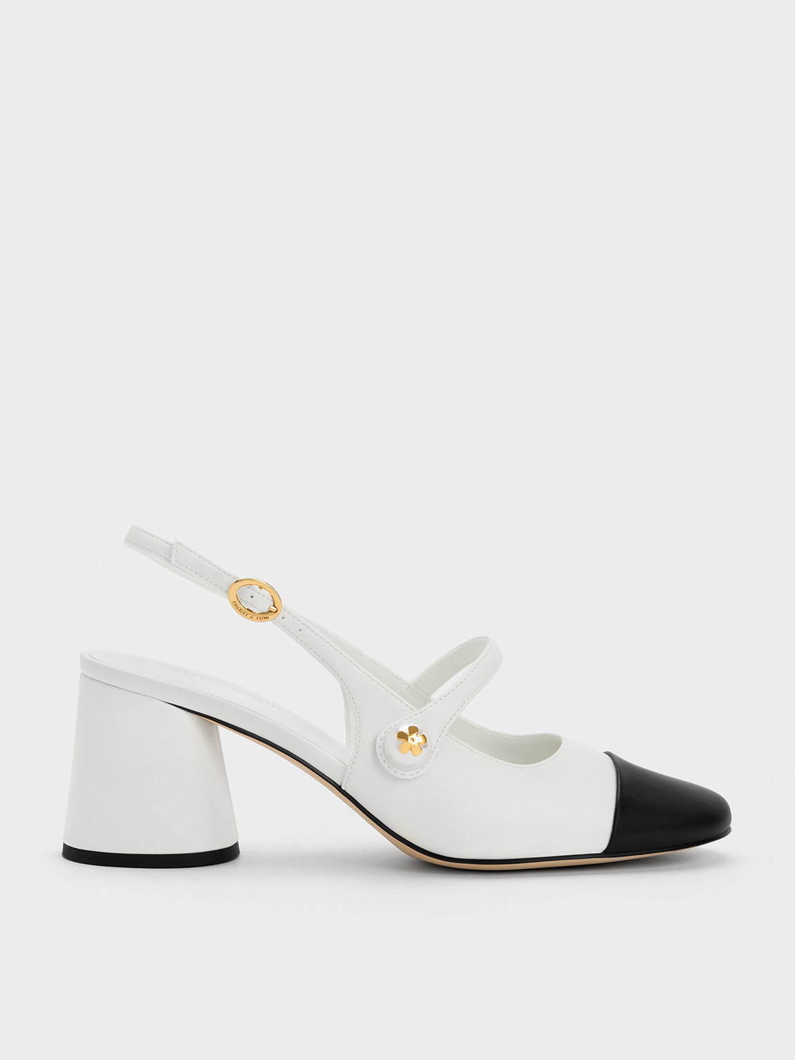 White Pearl Embellished Slingback Pumps | CHARLES & KEITH | Charles & Keith EU