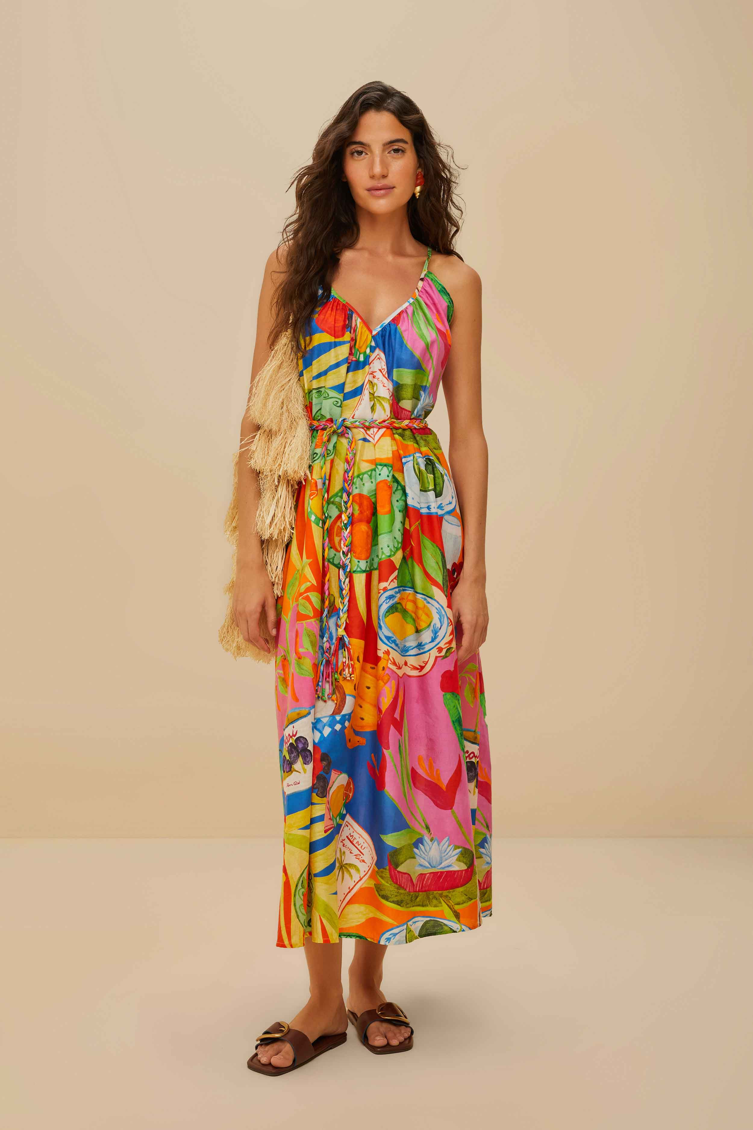 Multicolor Summer Picnic Midi Dress | Farm Rio UK