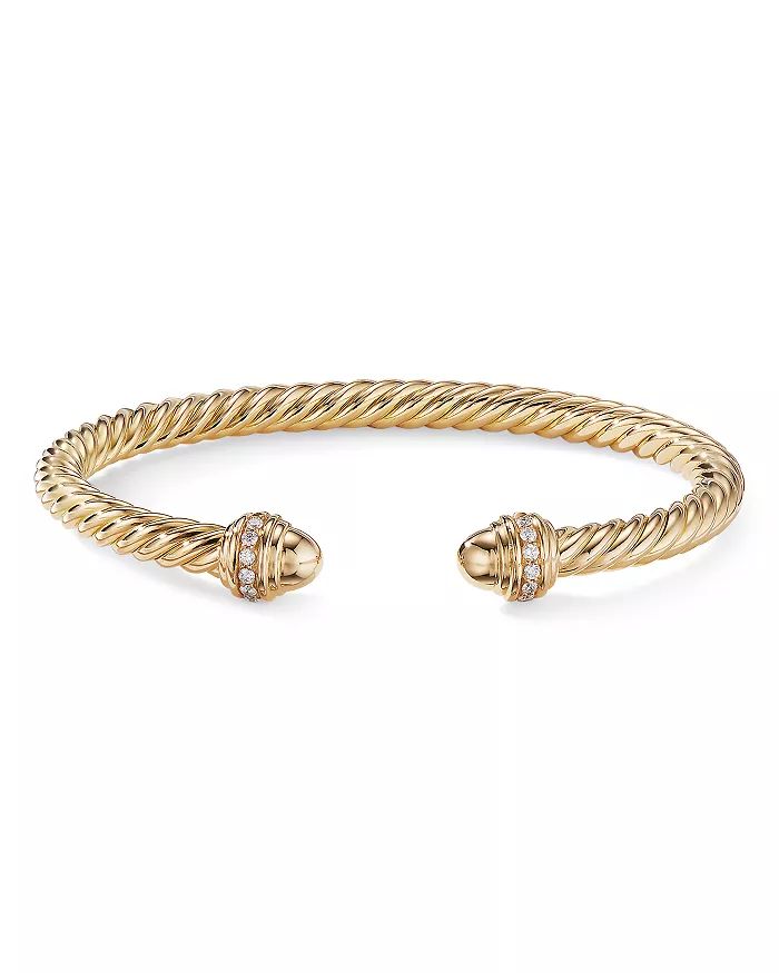 Cable Bracelet in 18K Gold with Gold Dome & Diamonds | Bloomingdale's (US)