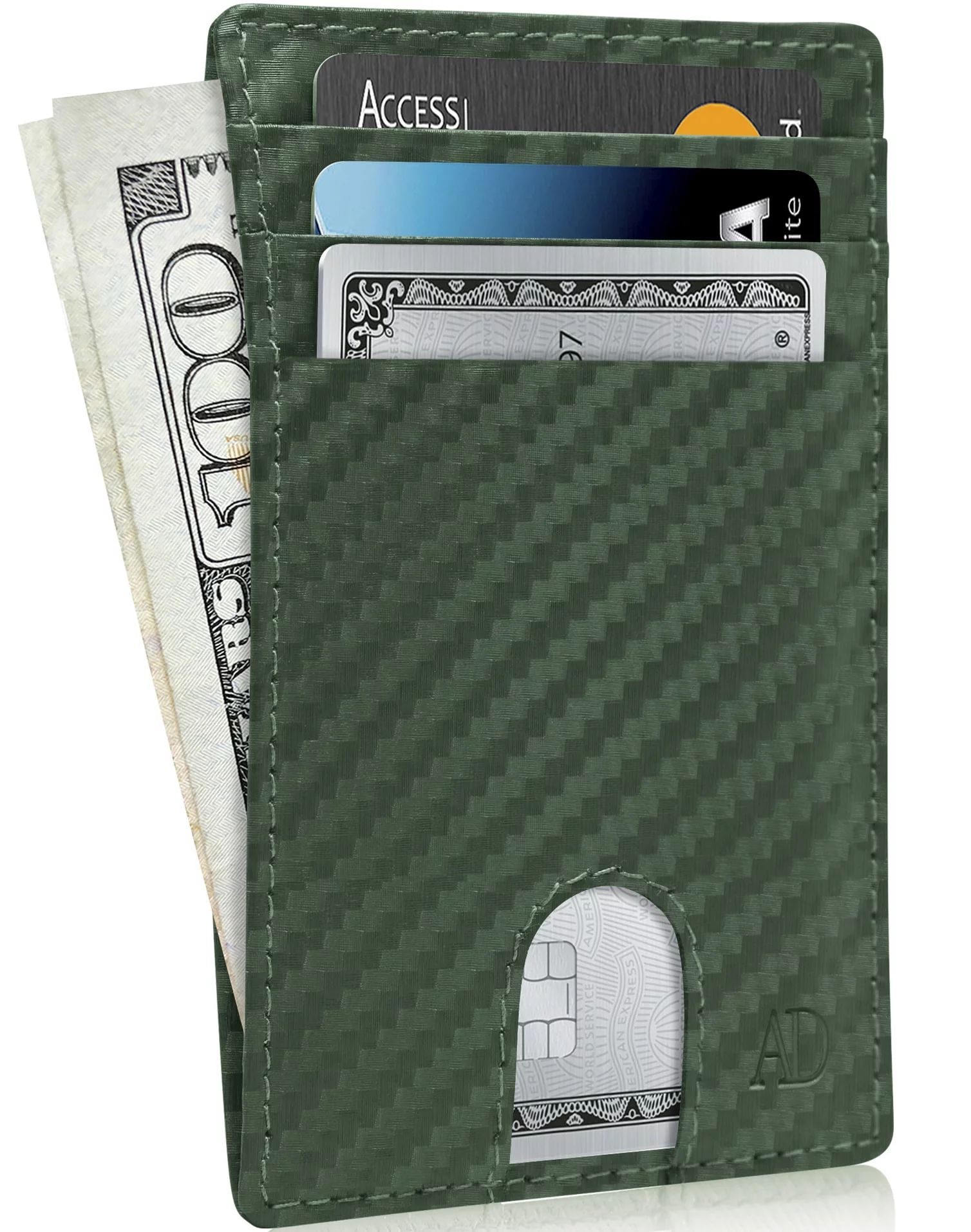 Slim Minimalist Front Pocket Wallets For Men & Women - Genuine Leather Credit Card Holder W/ Thum... | Walmart (US)