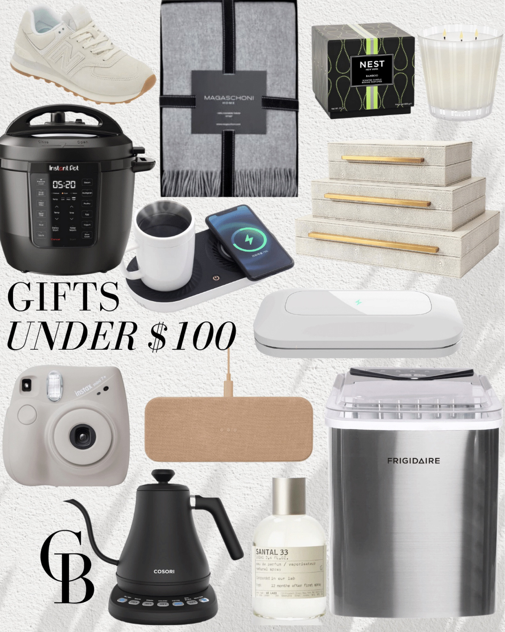 Gifts under $100

Gift guide  Gift ideas  Gifts under $100  Under $100  Instant pot  Cooking  Kitchen  Ice maker  Kettle  Fragrance  Mug warmer  Charger  Blanket  Cashmere  Home decor  Candle  Sneakers

#LTKGiftGuide #LTKHoliday #LTKSeasonal
