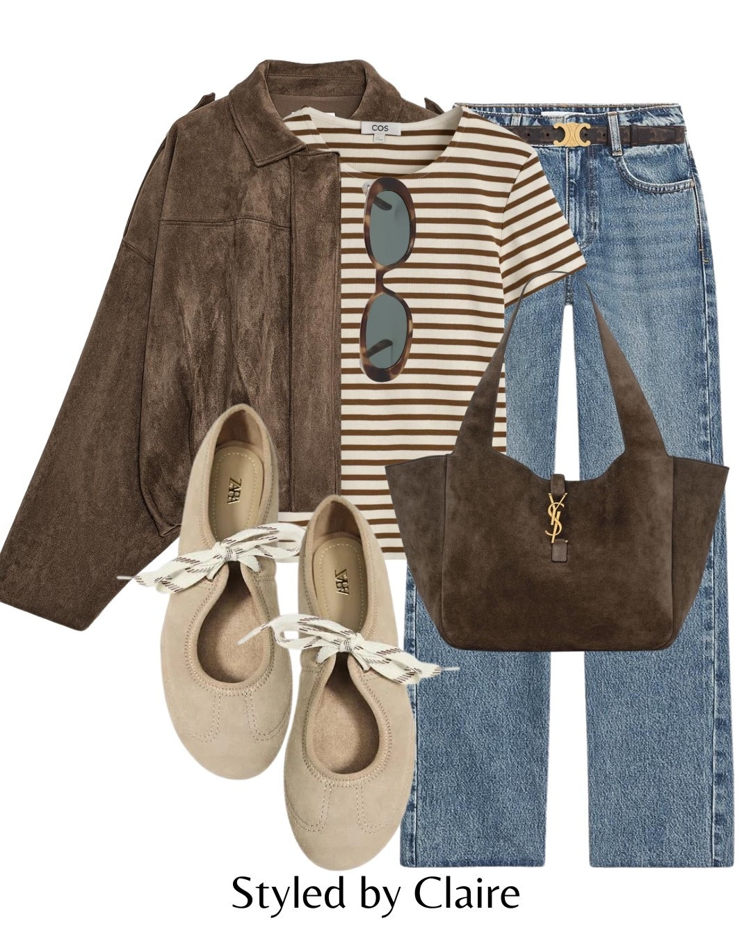 ZARA TRENDING CHOCOLATE SUEDE JACKET🐻
Tags: cos stripe tshirt clean cut ballet flats with laces sand tote bag denim jeans belt fashion autumn transitional inspo outfit ideas chic women’s style capsule wardrobe basics elevated city break look ysl

#LTKshoes #LTKstyletip #LTKbag