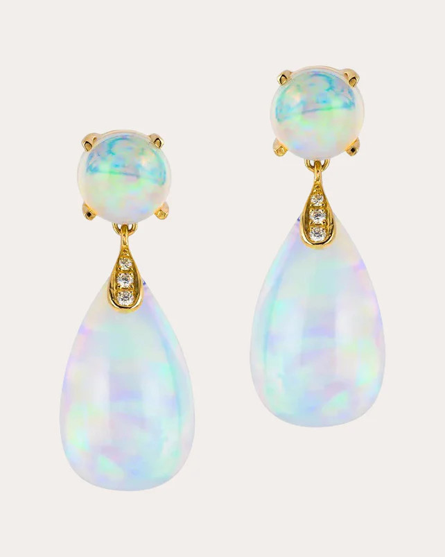 Opal & 18k Gold Limited Edition Drop Earrings | Olivela