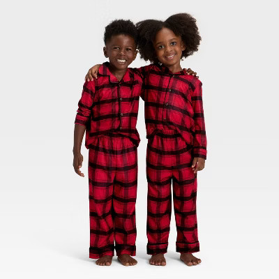 Toddler Plaid Long Sleeve Shirt and Pants Holiday Matching Family Pajama Set - Wondershop™ Red/... | Target